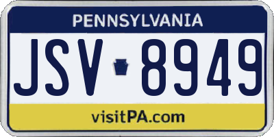 PA license plate JSV8949