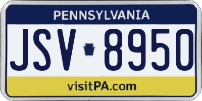 PA license plate JSV8950