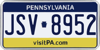 PA license plate JSV8952