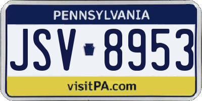 PA license plate JSV8953