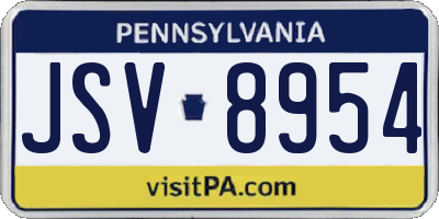 PA license plate JSV8954