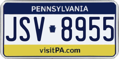 PA license plate JSV8955