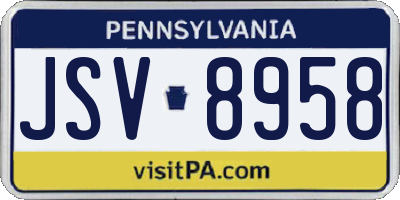 PA license plate JSV8958