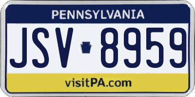 PA license plate JSV8959