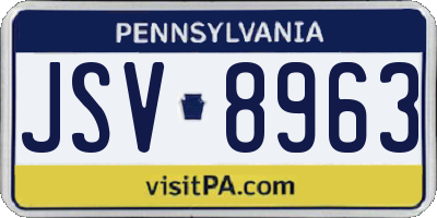 PA license plate JSV8963