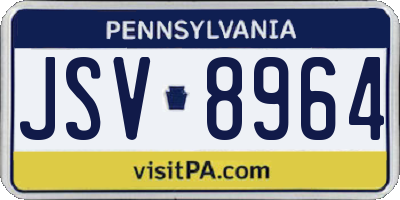 PA license plate JSV8964