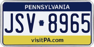 PA license plate JSV8965