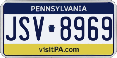 PA license plate JSV8969