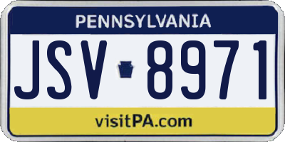 PA license plate JSV8971