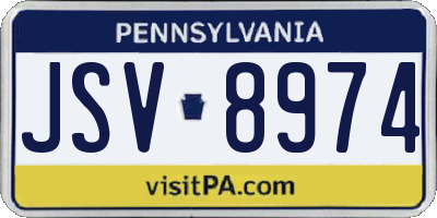 PA license plate JSV8974