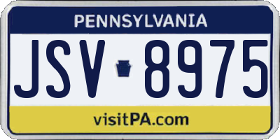PA license plate JSV8975