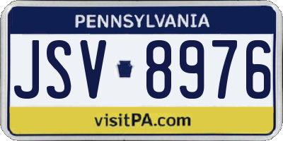 PA license plate JSV8976