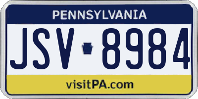 PA license plate JSV8984
