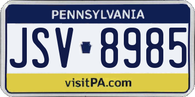 PA license plate JSV8985