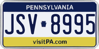 PA license plate JSV8995