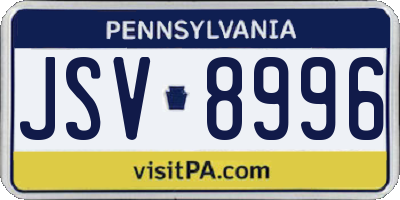 PA license plate JSV8996