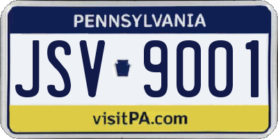 PA license plate JSV9001