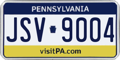 PA license plate JSV9004