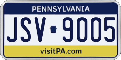 PA license plate JSV9005