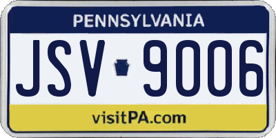 PA license plate JSV9006