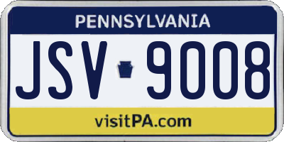 PA license plate JSV9008