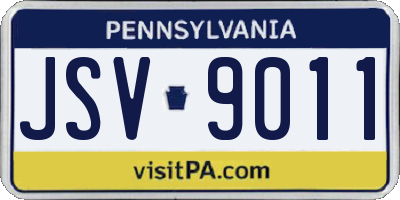 PA license plate JSV9011
