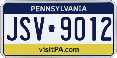 PA license plate JSV9012