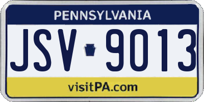 PA license plate JSV9013