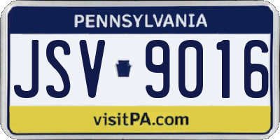 PA license plate JSV9016