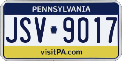 PA license plate JSV9017