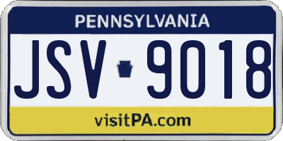 PA license plate JSV9018