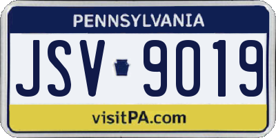 PA license plate JSV9019