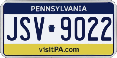 PA license plate JSV9022