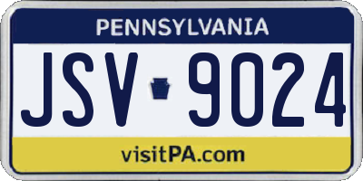 PA license plate JSV9024
