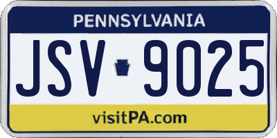 PA license plate JSV9025