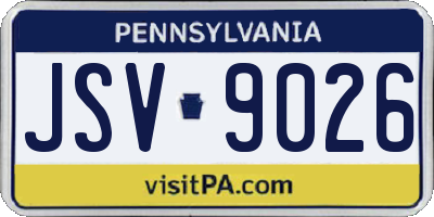 PA license plate JSV9026