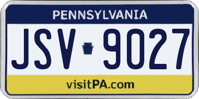 PA license plate JSV9027