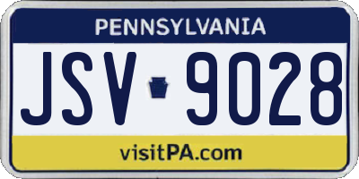 PA license plate JSV9028
