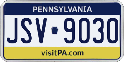 PA license plate JSV9030