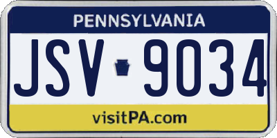 PA license plate JSV9034