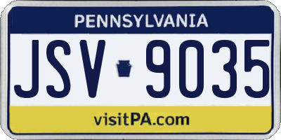 PA license plate JSV9035