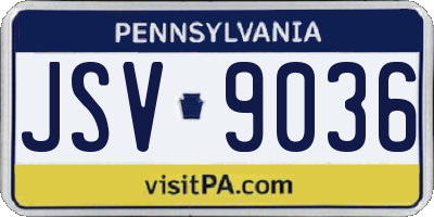 PA license plate JSV9036