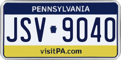 PA license plate JSV9040