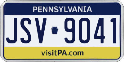 PA license plate JSV9041