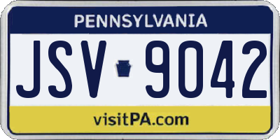 PA license plate JSV9042