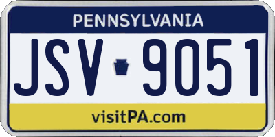 PA license plate JSV9051