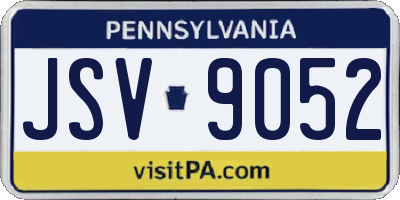 PA license plate JSV9052