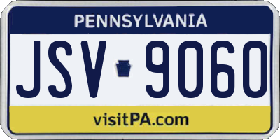 PA license plate JSV9060