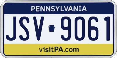 PA license plate JSV9061