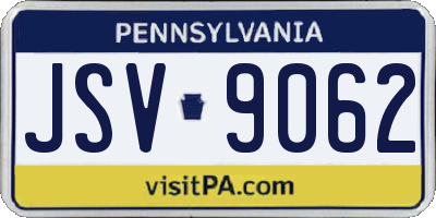 PA license plate JSV9062